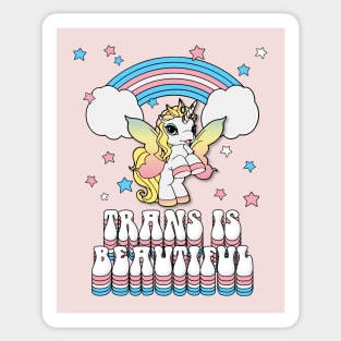 'Trans is beautiful' Unicorn Rainbow Sticker